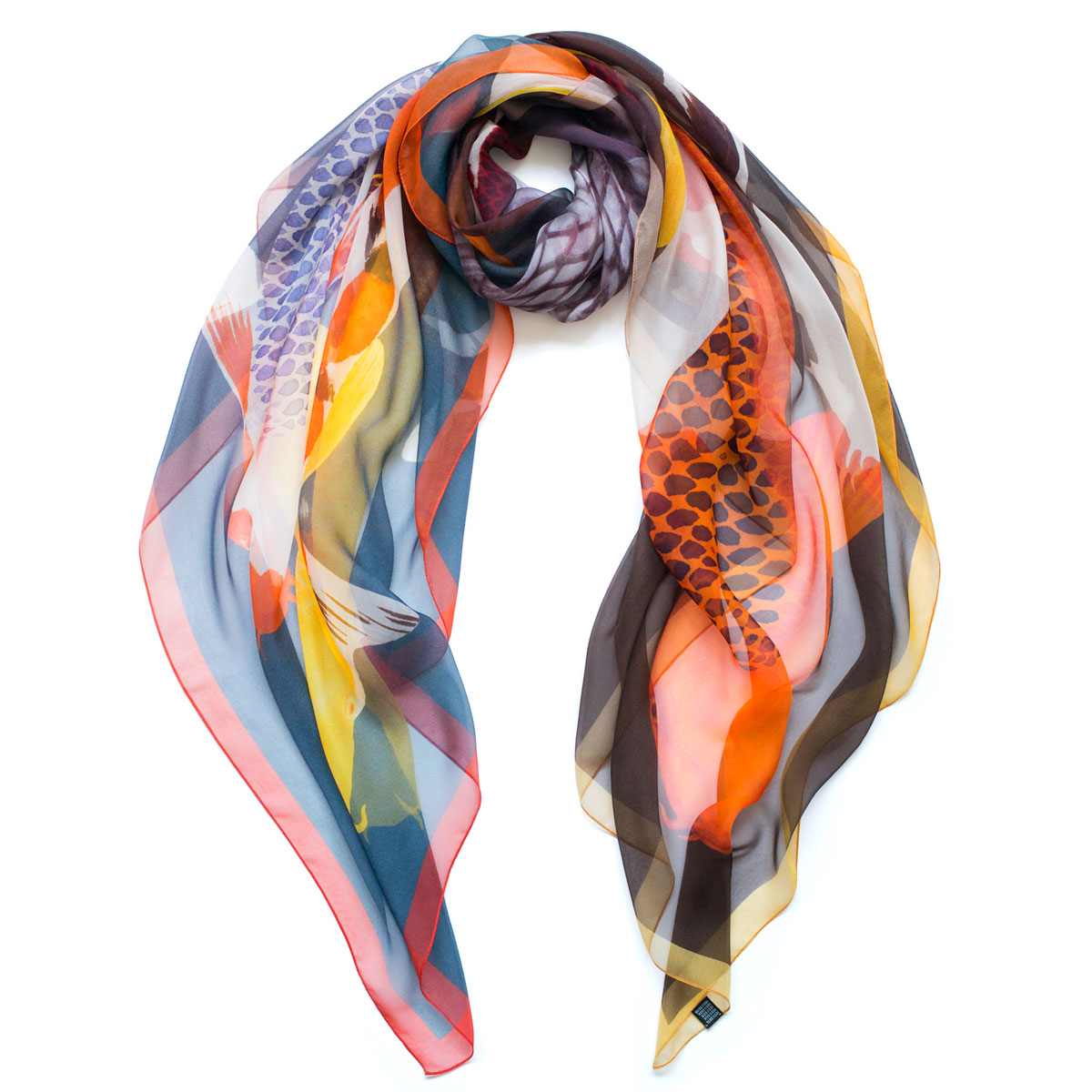 Koi II – oversized silk chiffon scarf – ARLETTE ESS