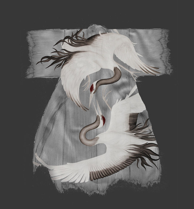 FLYING CRANES KIMONO