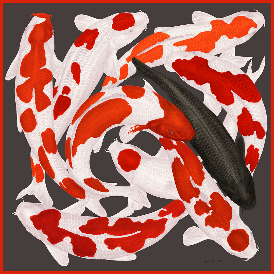 Koi1-ink painting in color