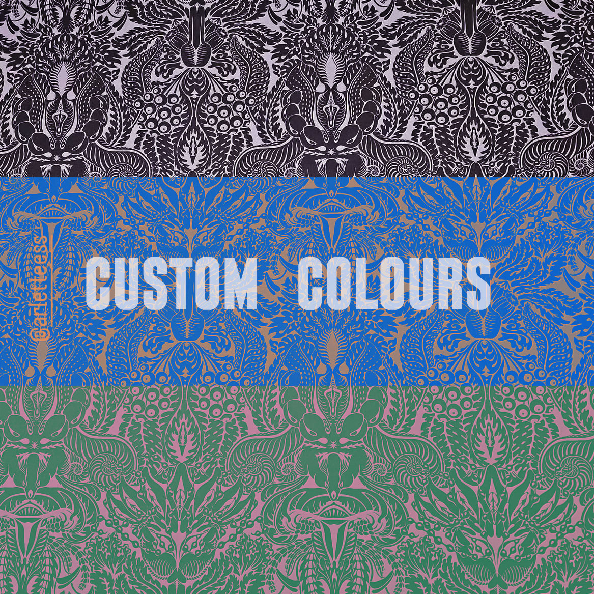 'Flowers of Earthly Delights II' wallpaper - custom colours