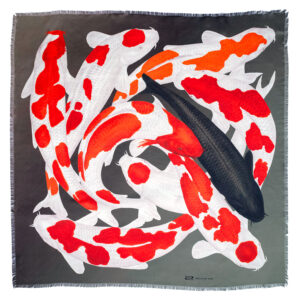 koi I - fringed twill scarf